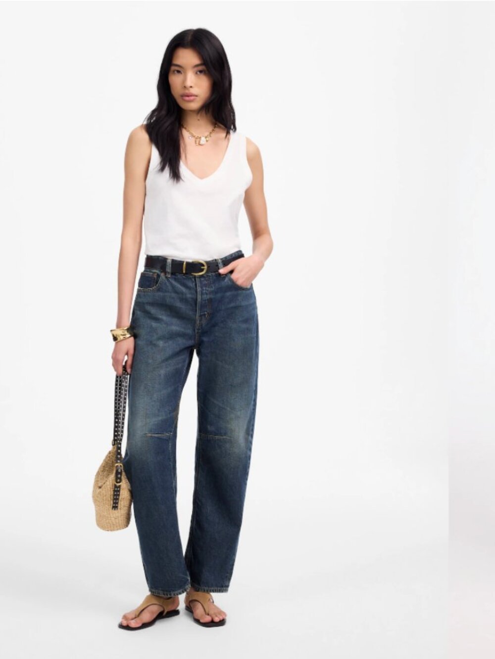 Madewell Darted Barrel Leg Jeans in Danver Wash